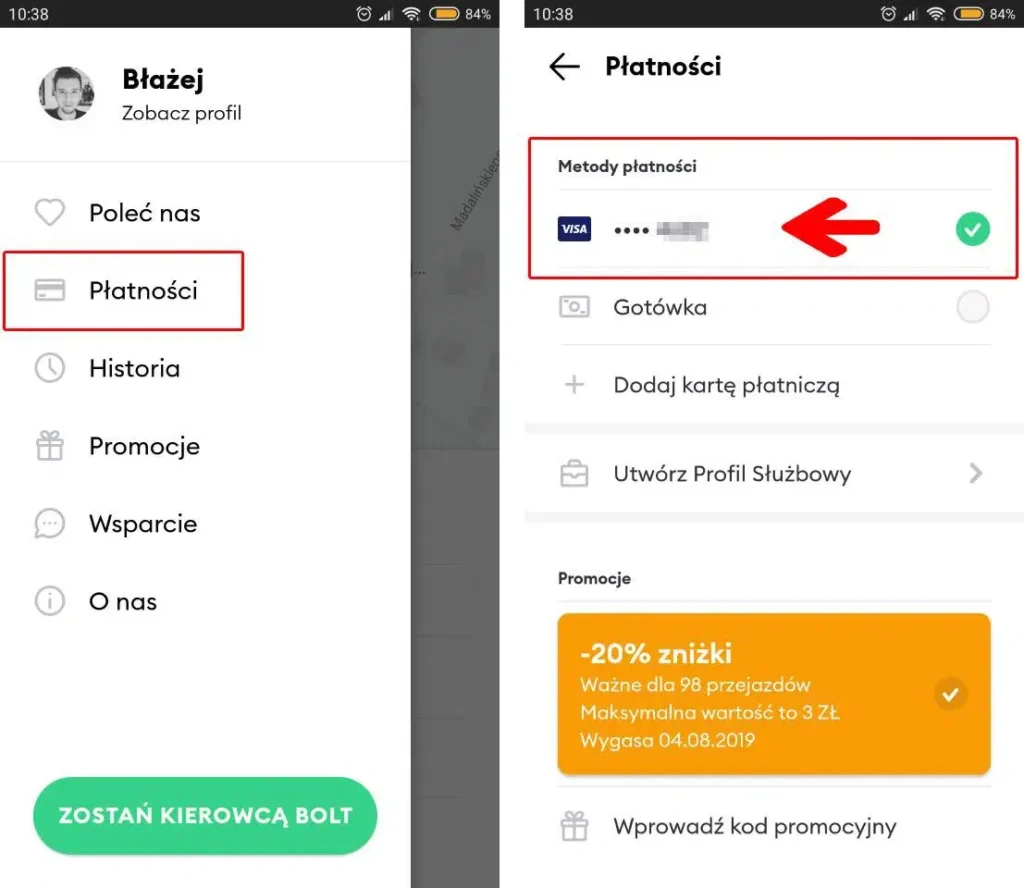 Metody płatności Bolt – Jak zapłacić za przejazd?